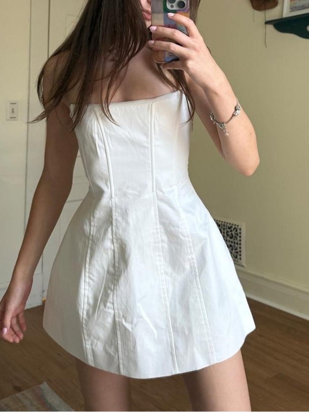 PrettyLittleThing White Strapless Mini Dress